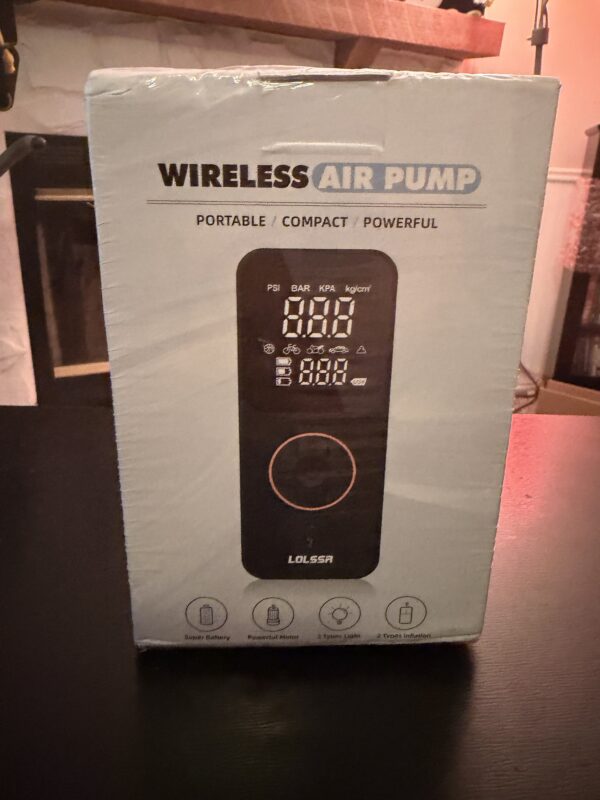 IMG_1648 LOLSSA Wireless Air Pump Portable Inflator Digital Display 11.1V