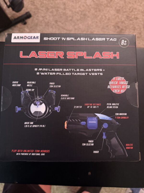 IMG_1653 Armogear Laser Splash Laser Tag Set w/ 2 Mini Blasters & 2 Target Vests 8+