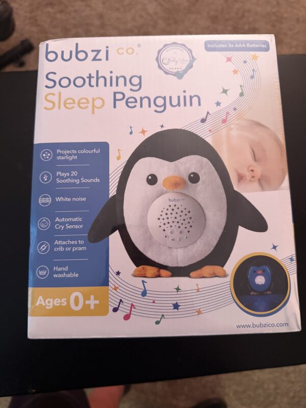 IMG_1654 bubzi co. Soothing Sleep Penguin Plush Baby Sleep Soother w/ Starlight Projector